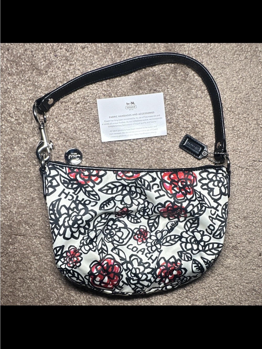 Coach Poppy graffiti Floral print satin material